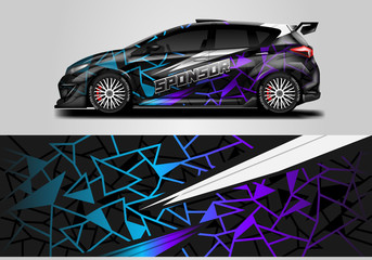 Car wrap livery decal vector , supercar, rally, drift . Graphic abstract stripe racing background . Eps 10 © Alleuy