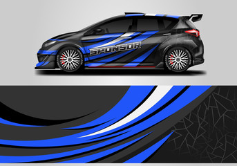 Car wrap livery decal vector , supercar, rally, drift . Graphic abstract stripe racing background . Eps 10