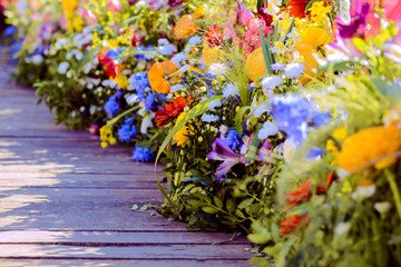 Timfloralis festival flower arrangements details, in Timisoara Unirii Square