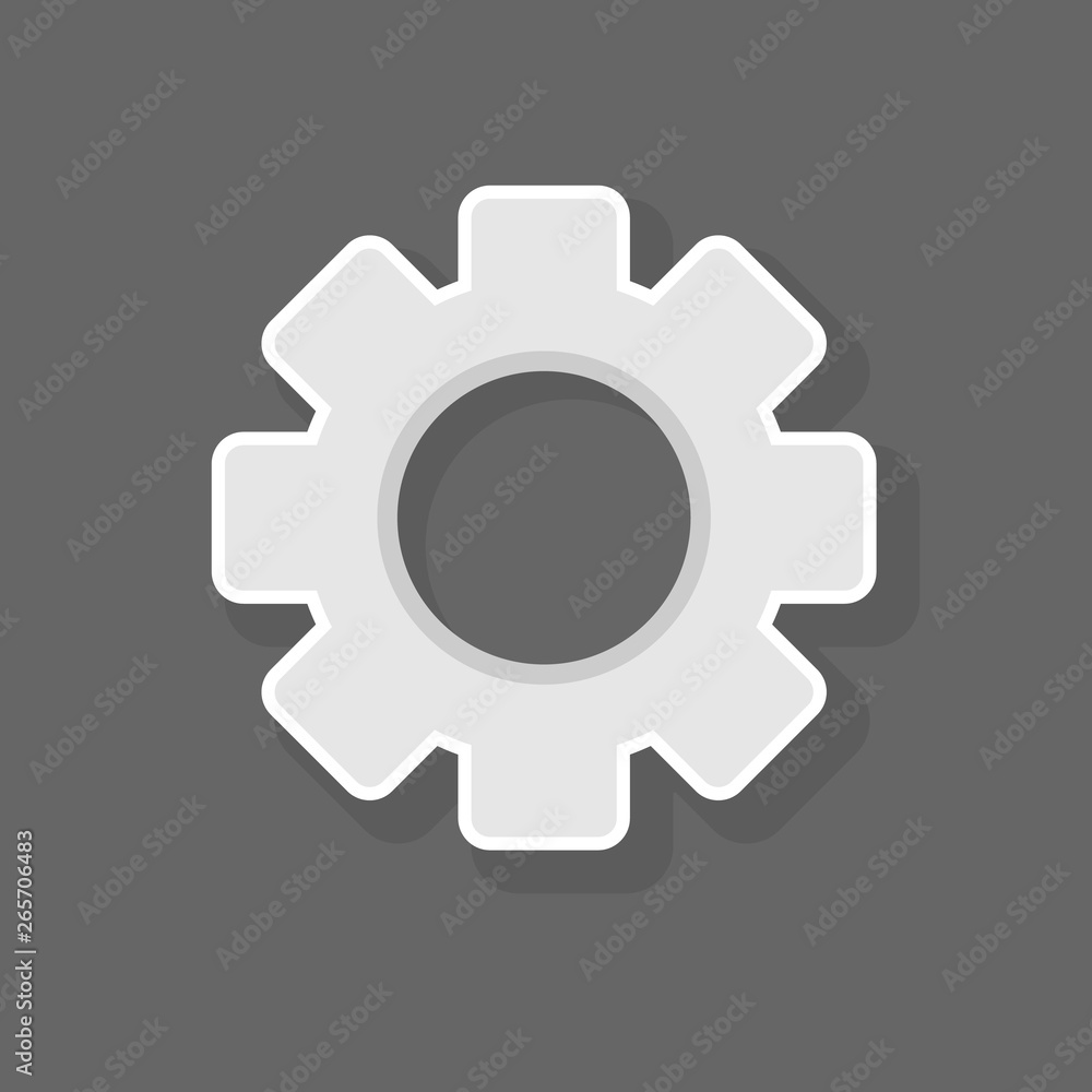 Poster settings icon - cogwheel gear mechanism settings icon. flat game graphics icon. help options account