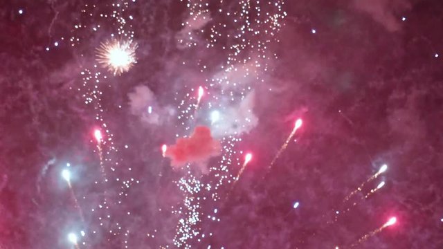Multicolored Fireworks During Finale TILT DOWN