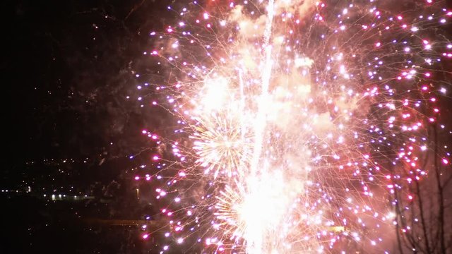 Fireworks Show Finale in Night Sky