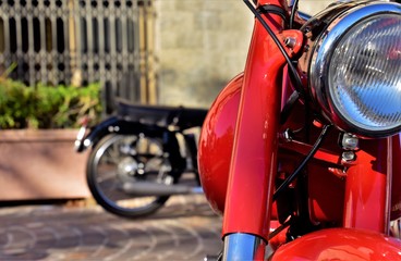 red motorcycle on the street