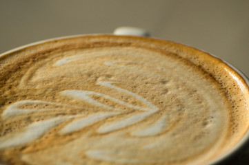 Cup of coffee close look