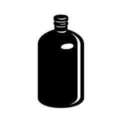 Bottle of medicine with cap simple style icon.