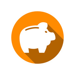 Piggy bank icon in trendy flat style. Saving money symbol for mobile and web UI design