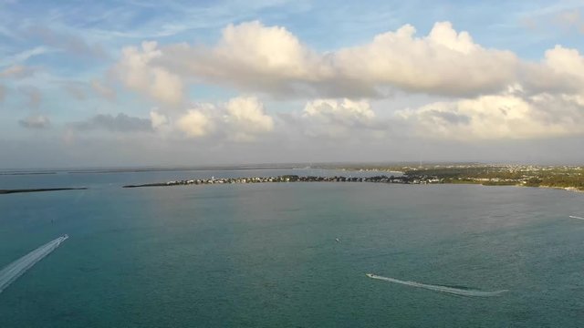 Aerial Time-lapse of inlet near key largo and its surrounding areas