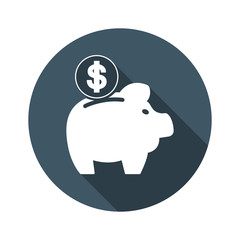Piggy bank icon vector illustration. Saving icon. Business Flat Icon. Vector Pictogram.