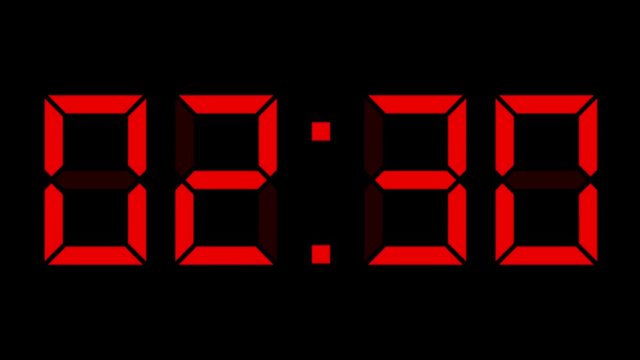 Digital clock timer full 24h time-lapse - motion graphics