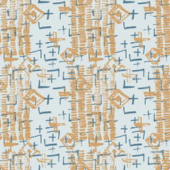 Tie Dye Japanese Geometric Simple Seamless Pattern. Boho Tie Dye Native Batik. Geo Wabi Sabi Patchwork Kimono Print. Scribble Cartoon Doodle Craft Texture. Scribble Craft Doodle Seamless Collage