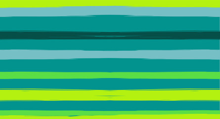 Green, Turquoise Vector Watercolor Sailor Stripes Suit Seamless Summer Pattern. Horizontal Brushstrokes Trace Vintage Grunge Textile Clothe Design. Ink Painted Trendy Trace, Geometric Uneven Prints.