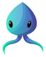 Blue meduza monster illustration vector on white background © Morphart