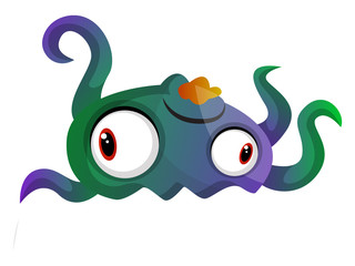 Weird colorful monster meduza illustration vector on white background © Morphart