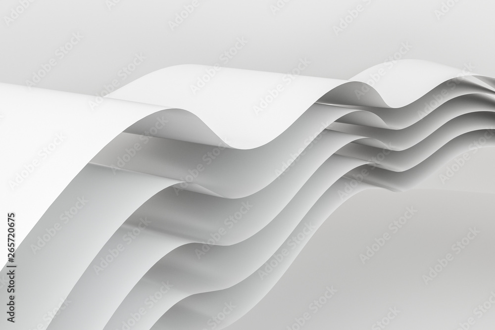 Aufkleber 3d rendering, curve surface and light background