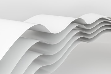 3d rendering, curve surface and light background