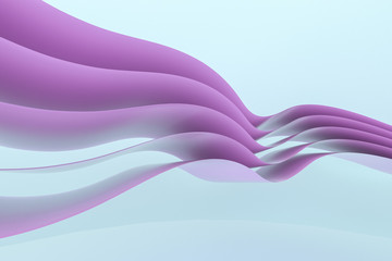 3d rendering, curve surface and light background