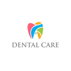 creative dental orthodontist logo illustration on isolated white background