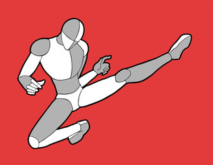 Fototapeta na wymiar kick fighter illustration