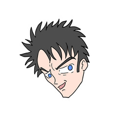 Design of funny cartoon face draw