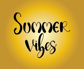 Summer vibes. Stationary card template for your design. Hand drawn artistic, background, vector illustration