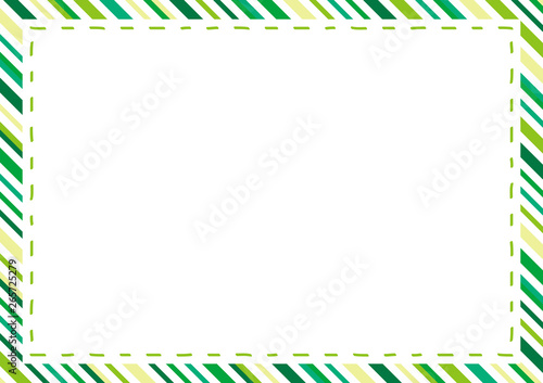 ステッチフレーム グリーン ストライプ背景 Art Wall Mural A Kid A