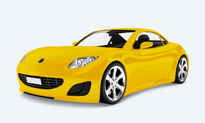 Fototapeta na wymiar Yellow sports car