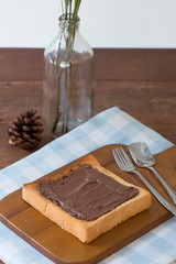 Bake bread with chocolate dessert homemade food.