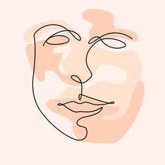 Isolated simplicity face on a colored background - Vector