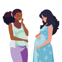 interracial couple of pregnancy women characters