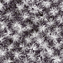 Stoffe zum Nähen Diagonal black and white seamless pattern with stylized snowflakes