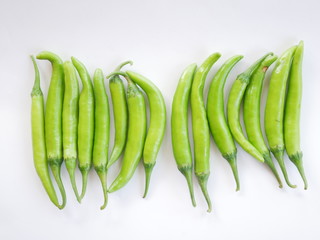 green chili pepper isolate white background