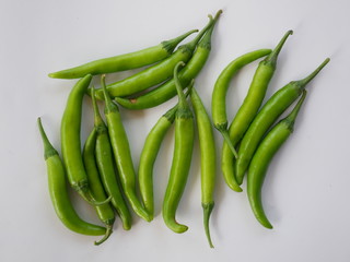 green chili pepper isolate white background