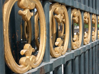 close up gold fence