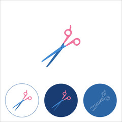 Hairdressing Scissors icon. Hairdressing equipment. Vector illustration