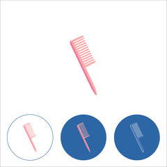 Comb icon on white background. Hairdressing equipment. Vector illustration