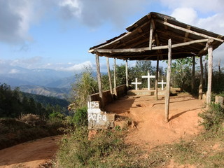 cross in mountains 