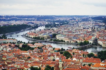 aerial view of prague