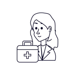 doctor female professional with first aid kit