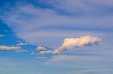 The sky and the clouds and on the day of the beautiful sunshine with nature.