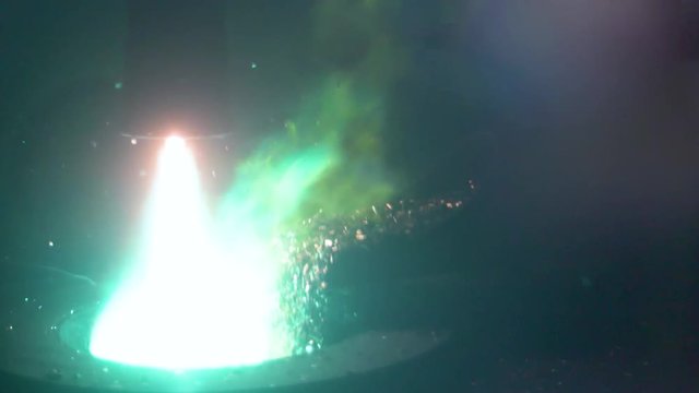 Plasma arc furnace melting metal flakes