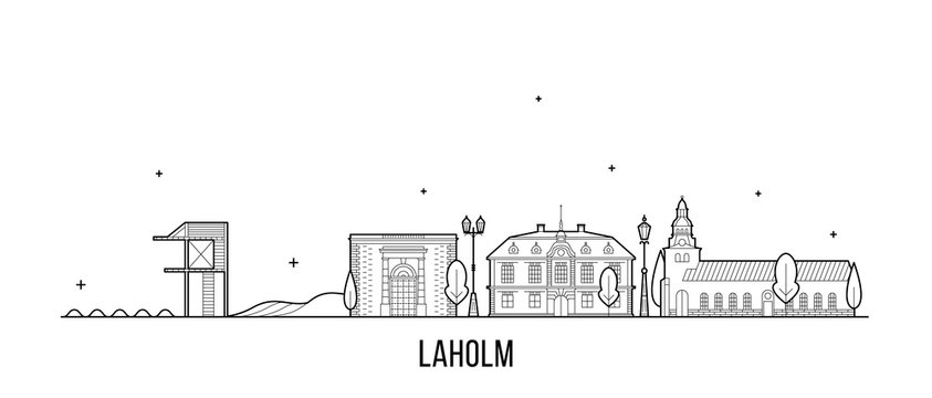 Laholm skyline Halland County Sweden city vector