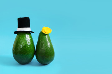 Minimal original avocado concept for party invitations and holidays greeting cards