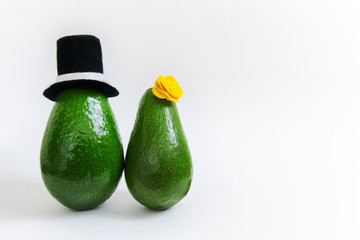 Minimal original avocado concept for party invitations and holidays greeting cards