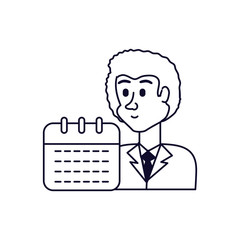 businessman elegant with calendar reminder