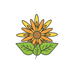 beautiful flower natural with leafs