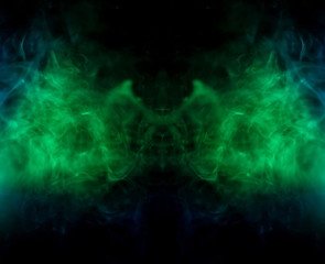 panorama green color abstract smoke texture . screening flowing and glowing background .