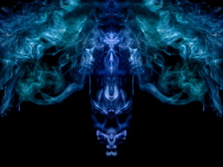 blue color abstract smoke texture . screening flowing and glowing background .