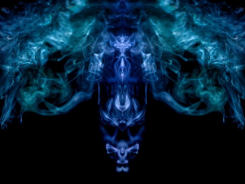 blue color abstract smoke texture . screening flowing and glowing background .
