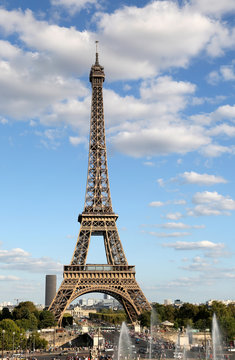 Eiffel Tower from Trocadero Area in Paris