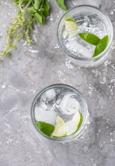 green lemon soda on wood